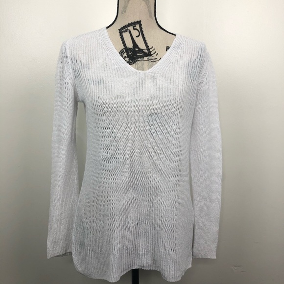 Eileen Fisher Tops - Eileen Fisher White Organic Linen Top Small